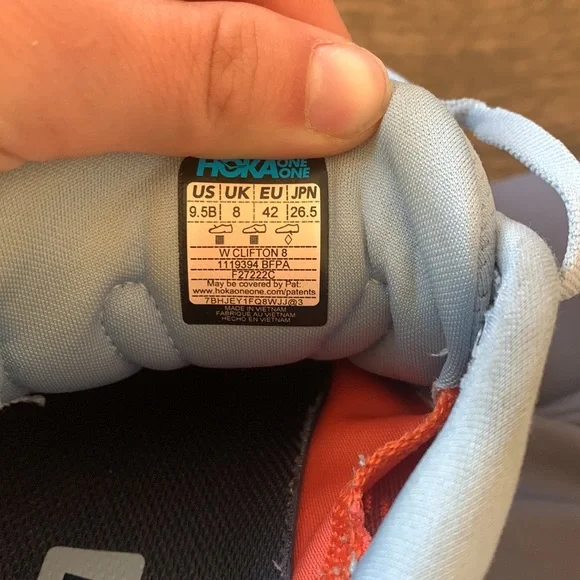 Hoka Clifton 8 Sneakers Woman's Size 9.5 B Running Shoes Trainers Light Blue - Picture 6 of 12